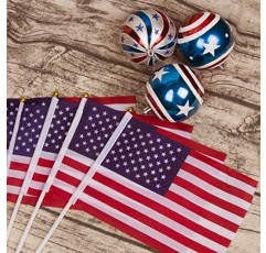 KI Store 대형 애국 공 장식품 12pcs 재향 군인의 날을위한 미국 국기 장식 크리스마스 장식 보너스 6pcs 미국 국기