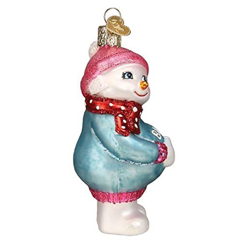 올드 월드 크리스마스 장식품 크리스마스 트리를 위한 기대하는 Snowlady 유리 불어 장식품
