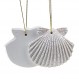 30 조각 수지 불가사리 해마 Sanddollar 조가비 & 조개는 크리스마스 트리 매달려 장식품에 대한 밧줄로 설정 해변 테마 웨딩 홈 장식 및 DIY 공예 (흰색)