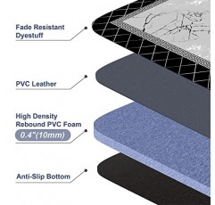 대리석 주방 매트 EMMTEEY 쿠션 방지 피로 방지 2개 세트 주방 바닥용 매트 세탁실 싱크대용 미끄럼 방지 방수 PVC 메모리 폼 매트 17.3