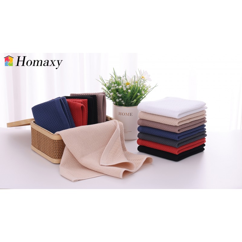 Homaxy 100% 면 주방 수건 및 행주 세트, 12 x 12인치 및 13 x 28인치, 대량 주방 수건 세트 8개 세트, 설거지용 매우 부드러운 흡수성 접시 수건, 진한 회색