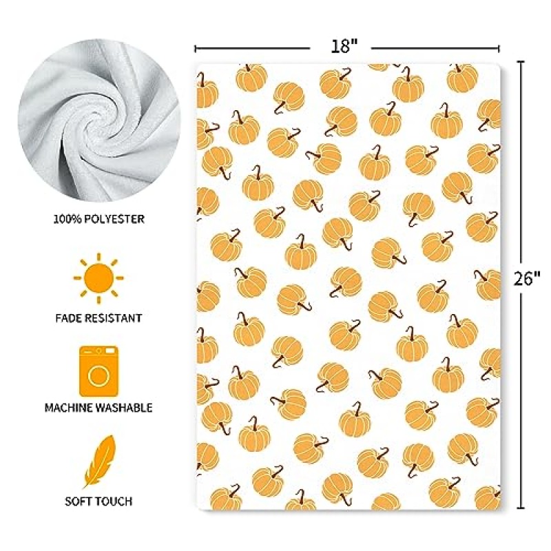 Siilues 가을 주방 수건 18x26 인치, 가을 장식 호박 가정을위한 가을 장식 스위트 홈 접시 타월 가정을위한 계절 추수 감사절 장식 주방 장식 핸드 타올 2 개 세트