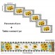 해바라기 테이블 러너 및 플레이스매트 6개 세트, 블랙 화이트 버팔로 격자 무늬 꽃 꽃 다이닝 테이블 장식(길이 72인치 테이블 러너 1개 및 플레이스 매트 6개)