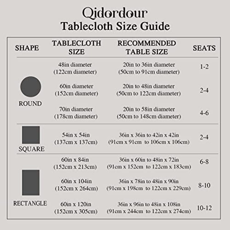 Qidordour 광장 식탁보, 54x54 인치, 210GSM 폴리 에스터 테이블 천, 결혼식 파티 생일 크리스마스 농가 카페 호텔 탁상 장식, 밝은 회색을위한 방수 유출 방지 테이블 커버