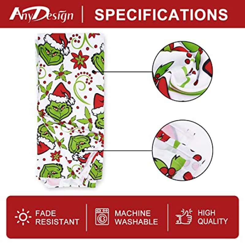 AnyDesign 크리스마스 직사각형 식탁보 방수 빨 수있는 패브릭 테이블 천 만화 크리스마스 캐릭터 테이블 커버 겨울 크리스마스 휴일 파티 피크닉 저녁 식사 장식 홈 주방, 60 x 104 인치