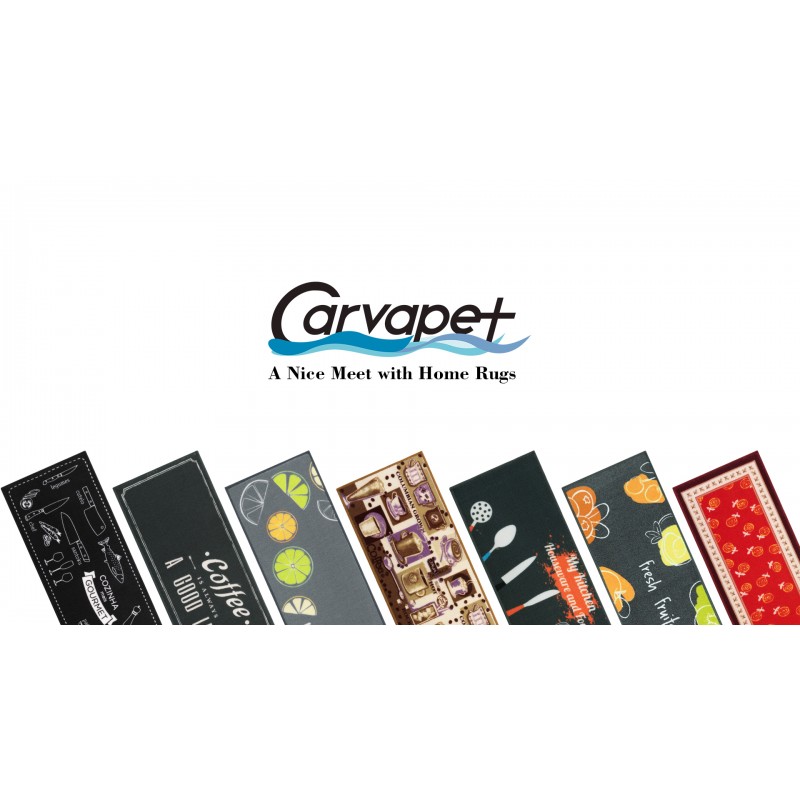 Carvapet 2개 미끄럼 방지 주방 매트 세트 고무 뒷면 도어 매트 러너 러그 세트, 커피 디자인(갈색 15