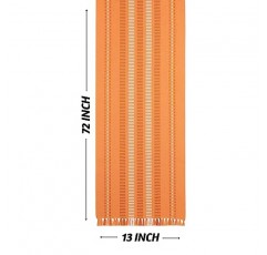 민속 가을 테이블 러너 가을 장식용 72인치 길이, 가정용 가을 장식용 면 100% 추수감사절 테이블 러너, 테이블 러너 가을 또는 보호 테이블 러너, 가을 러너(러셋 오렌지)