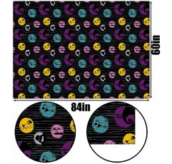 Heyfary 악몽 전 크리스마스 식탁보 할로윈 잭과 샐리 생일 테마 파티 장식 홈 주방 다이닝 룸 직사각형 테이블 천 장식-60×84inch