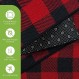 Matace Red & Black Buffalo Plaid 주방 러그 세트 [2 PCS] 장난꾸러기 트위스트 에디션 러너 및 매트, 빠른 흡수성, 기계 세탁 가능, 할로윈, 크리스마스 장식에 이상적