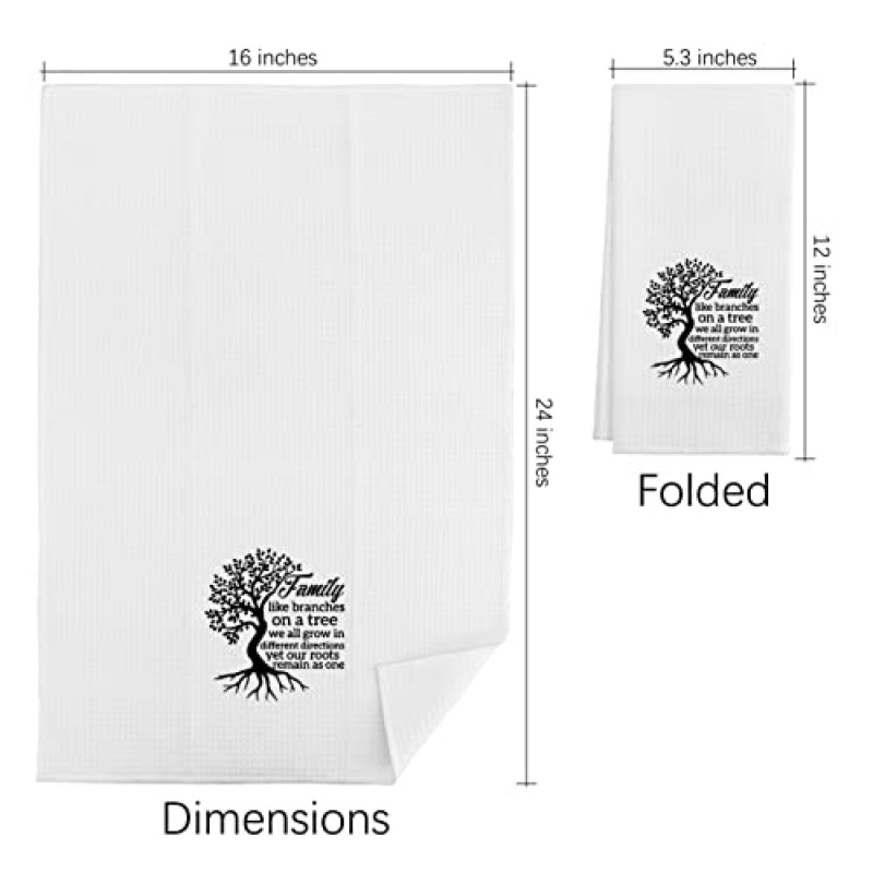 나무 위의 가지와 같은 가족 주방 수건 차 수건, 16 X 24 인치 면 현대식 접시 수건 행주, 접시 천 밀가루 자루 농가 주방 장식용 핸드 타올, 집들이 선물, 엄마 선물