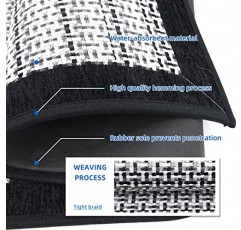 주방 러그 및 매트 미끄럼 방지 세탁 가능 2피스 흡수성 주방 러너 러그 2개 세트 싱크대 앞 주방 복도 세탁실용 컴포트 위브 주방 바닥 매트(검정색, 20