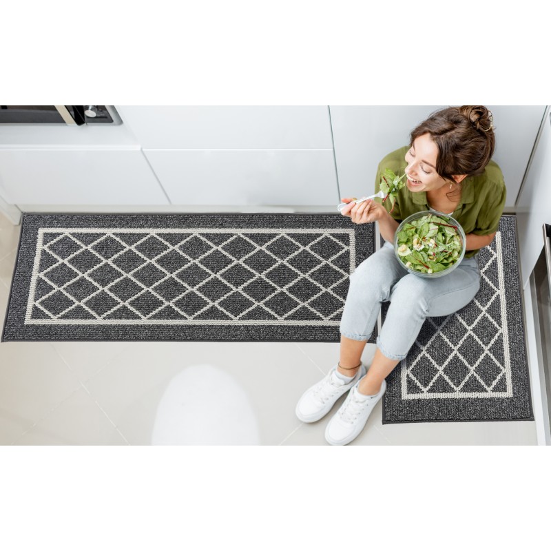 BEQHAUSE-Kitchen-Rugs-Non-Slip-Kitchen-Mats-for-Floor 2개 주방 러그 및 매트 TPR 뒷면, 브라운, 24x35인치/24x60인치 미끄럼 방지 세탁 가능 주방 러너 카펫