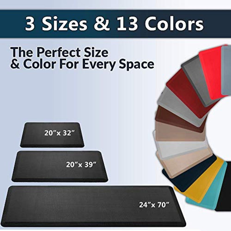 ComfiLife 피로 방지 바닥 매트 – 3/4인치 두께의 완벽한 주방 매트, 스탠딩 데스크 매트 – 집, 사무실, 차고에서의 편안함 – 내구성 – 얼룩 방지 – 미끄럼 방지 바닥(20