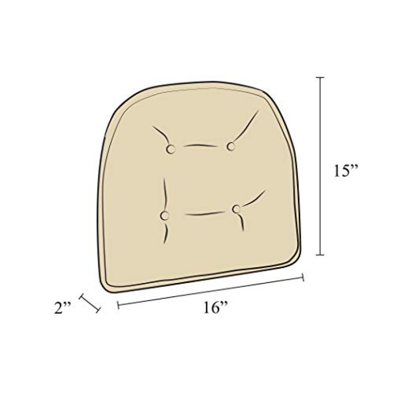Klear Vu Omega 식당, 주방 및 사무용 미끄럼 방지 범용 의자 쿠션, U자형 미끄럼 방지 시트 패드, 15x16인치, 4팩, 10 깅엄 천연