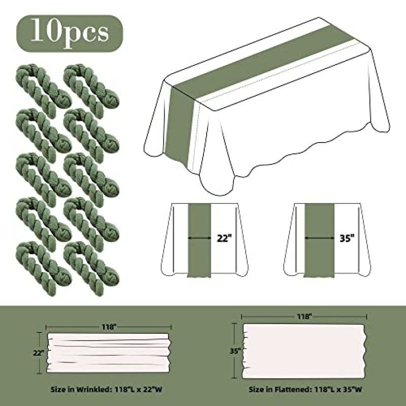 10피트 거즈 테이블 러너, 휴일 파티 신부 샤워 로맨틱 보호 테이블 장식용 얇은 치즈천 테이블 러너 대량 | 35