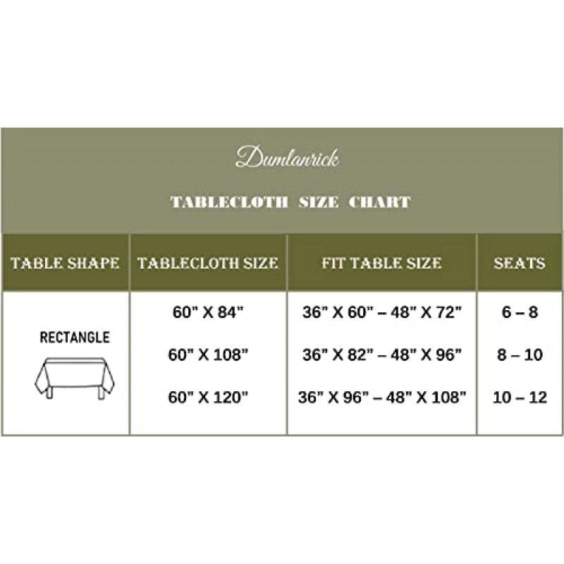 술이 달린 Dumlanrick 리넨 테이블 천 - 100% 순수 리넨 60x108 인치 천연 식탁보, 주방 다이닝 직사각형 테이블 장식용 빨 테이블 커버