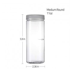 Silicook 투명 플라스틱 용기, 6-32oz 및 11oz 세트, 둥근 모양, 투명, 식품 저장 용기, 건조 식품, 파스타, 향신료 등을 위한 주방 및 가정 용품