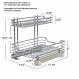 가정용 필수품 Glidez 싱크대 밑 또는 캐비닛 아래 사용을 위한 다용도 크롬 도금 강철 풀아웃/슬라이드아웃 수납 정리함 - 2단 디자인 - 표준 크기 캐비닛 또는 선반, 크롬에 적합