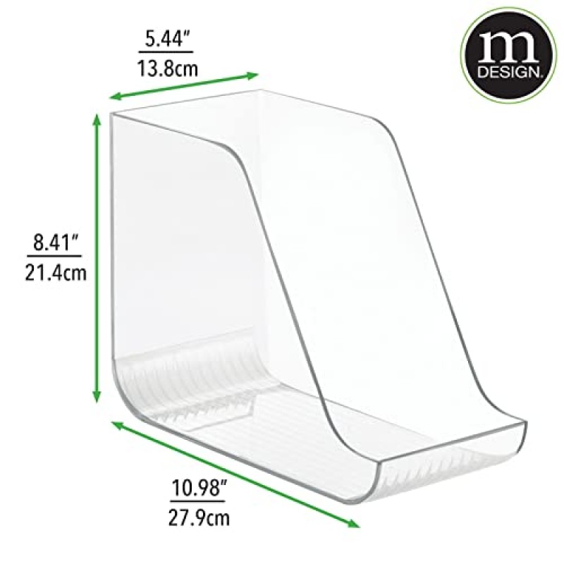 식료품 저장실, 냉장고 또는 냉동고 정리를 위한 mDesign 플라스틱 주방 수납 정리함 - 통조림 식품, 수프 캔, 탄산음료 또는 물병, 라인 컬렉션, 2팩, 투명용 캐비닛 정리함 홀더