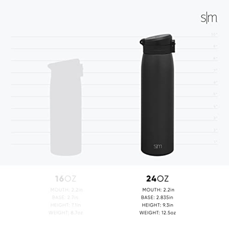스냅 플립 뚜껑이 있는 심플하고 모던한 단열 보온병 여행용 커피잔 | 누출 방지 재사용 가능한 스테인레스 스틸 텀블러 컵 | 여성을 위한 선물 남성 Him Her | 코나 컬렉션 | 24온스 | 슬럼버랜드