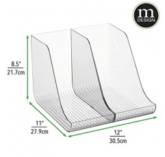 주방, 냉장고, 냉동고, 식품 저장실, 탄산음료, 팝, 음료, 맥주, 물병용 주최자용 mDesign 플라스틱 음료 보관 캔/병 디스펜서; 24-26캔용 홀더, Ligne 컬렉션, 2팩, 투명