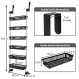 보관을 위한 스마트 디자인 오버더 도어 정리함 - 식품 저장실 정리, 침실, 욕실 보관, 놀이방 또는 주방에 적합 - 조절 가능한 강철 프레임(바구니 6개 및 벽걸이 포함) - 검정색