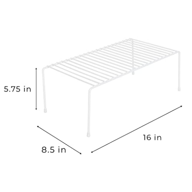 스마트 디자인 클래식 보관 선반 - 중형(8.5 x 13.25인치), 흰색 - 녹 방지 마감 처리 및 미끄럼 방지 다리가 있는 강철 식료품 저장실 정리함으로 집에서 쉽게 정리하고 보관할 수 있습니다.