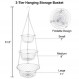 IBERG 3단 과일 바구니 보관용 걸이 바구니 - 주방 욕실 정리함(크롬)