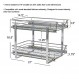 가정용 필수품 Glidez 다용도 크롬 도금 강철 풀아웃/슬라이드아웃 바구니 보관 정리함(캐비닛 아래 사용) - 2단 디자인 - 표준 크기 캐비닛 또는 선반에 적합(크롬)
