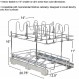 가정용 필수품 Glidez 다용도 크롬 도금 강철 풀아웃/슬라이드아웃 바구니 보관 정리함(냄비 및 뚜껑용) - 2단 디자인 - 표준 크기 캐비닛 또는 선반에 적합(크롬)