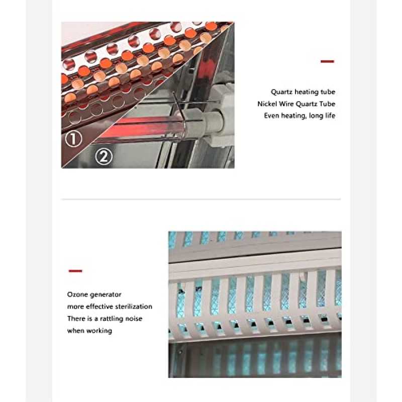 MNSRRN 대용량 식기 소독 캐비닛, 다기능 저장 이중층, 가정용 수직 고온 소독 식기 찻잔 전자 건조기, A