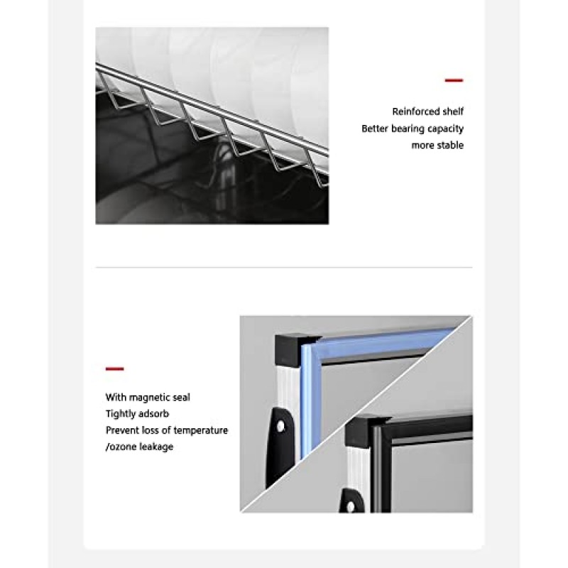 MNSRRN 대용량 식기 소독 캐비닛, 다기능 저장 이중층, 가정용 수직 고온 소독 식기 찻잔 전자 건조기, A
