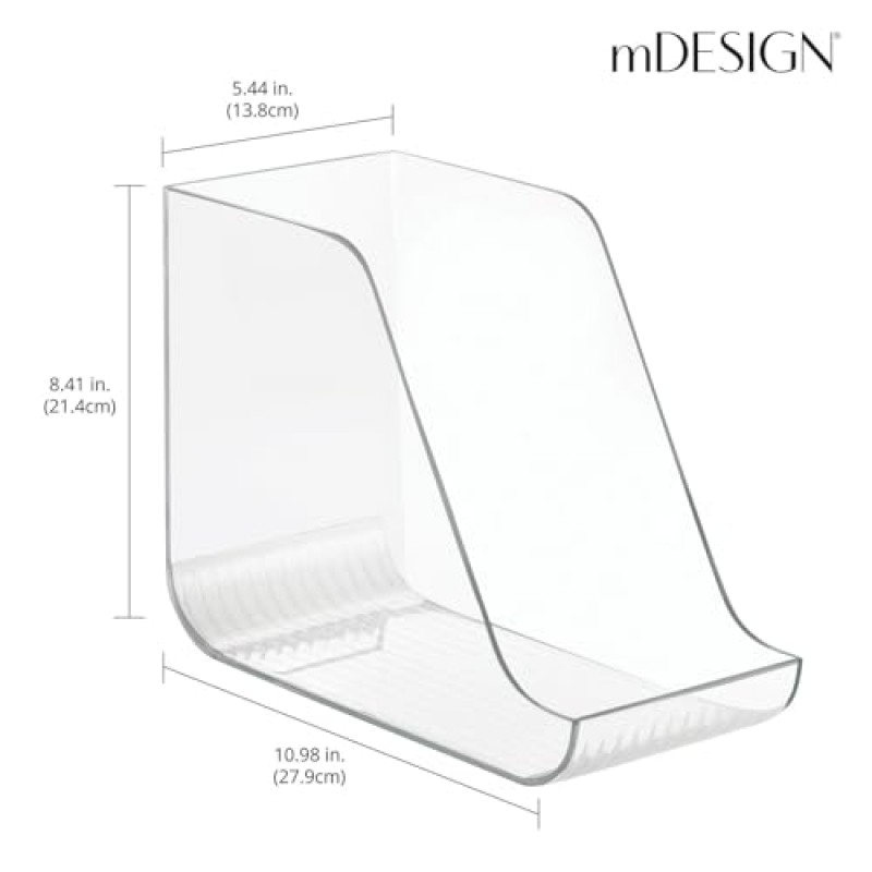 식료품 저장실, 냉장고 또는 냉동고 정리를 위한 mDesign 플라스틱 주방 수납 정리함 - 통조림 식품, 수프 캔, 탄산음료 또는 물병, Ligne 컬렉션, 8팩, 투명용 캐비닛 정리함 홀더