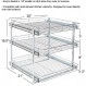 가정용 필수품 Glidez 다용도 크롬 도금 강철 풀아웃/슬라이드아웃 조리기구 및 제빵기구용 삼중 슬라이딩 수납 정리함 - 3단 디자인 - 표준 크기 캐비닛 또는 선반에 적합