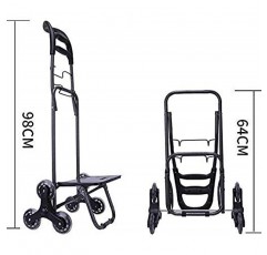 qiuqiu 25L 경량 접이식 쇼핑 카트, 튼튼한 핸드 카트 트롤리, 쇼핑백, 방수 6 바퀴 쉽게 계단 오르기, 상품 쇼핑 카트 당기기, 가정용 트롤리 자동차-6