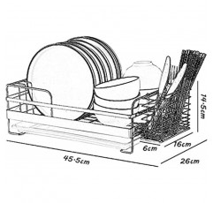 접시 랙 접시 건조 랙 주방 카운터 배수판 주방 선반 다기능 가정용 식기 랙 스테인레스 스틸 배수 접시 랙 주방 접시 배수 랙 (색상 : #2) 카운터 오르간 (검은색)