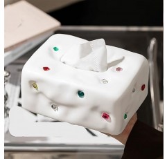 TANZEM 탁상용 티슈 홀더 화장지 상자, 가정용 탁상용 종이 서랍, 화장지 상자 (색상 : 검정색)