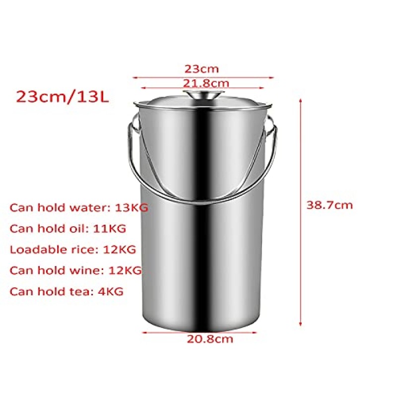 수프통, 스테인리스 강화 저장통, 가정용/상업용 휴대용통, 쌀가루 차 저장탱크 보관용(크기:10L) ()