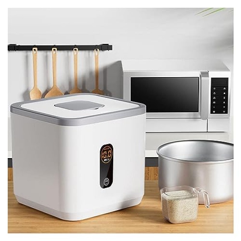 10kg 쌀통, 가정용 밀봉 쌀 용기, 밀가루 저장 용기, 쌀 저장 용기, 25파운드 쌀 디스펜서, 개밥 저장 용기, 전곡류에 적합, 애완동물 사료