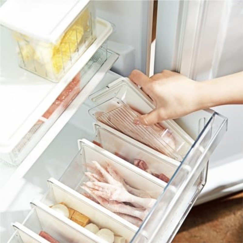 VALCLA 식품 보관 냉장고 신선 보관 상자 밀봉 냉동 도시락 식품 등급 보관 가정용 휴대용 하위 패키지 상자 보관 용기 (색상: 투명, 크기: G)