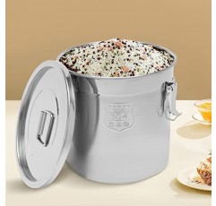 NG NOPTEG 21L 주방용 스테인레스 스틸 밀폐 용기, 가정용 주방 식품 용 쌀 시리얼 곡물 용기 용기 콩가루 오일 설탕 우유 쿠키 보관함 손잡이 + 뚜껑 포함