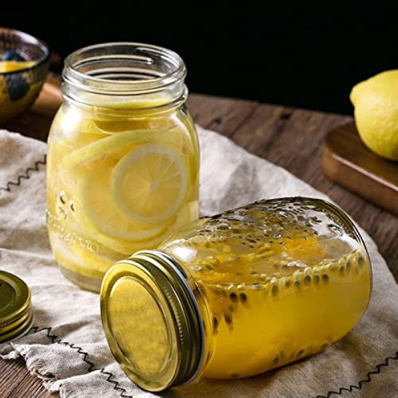 VAZZIC 시리얼 용기 보관 뚜껑이있는 주방 유리 봉인 된 항아리 투명 피클 꿀 가정용 곡물 보관 상자 식품 용기