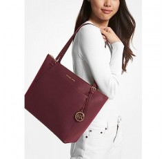 Michael Kors Voyager 라지 이스트 웨스트 토트 프론트 스냅 포켓 탑 지퍼 숄더백 가죽