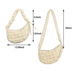 퍼퍼 백 여성용 퀼팅 패딩 토트 백 푹신한 호보 지갑 경량 다운 코튼 크로스 바디 숄더 백