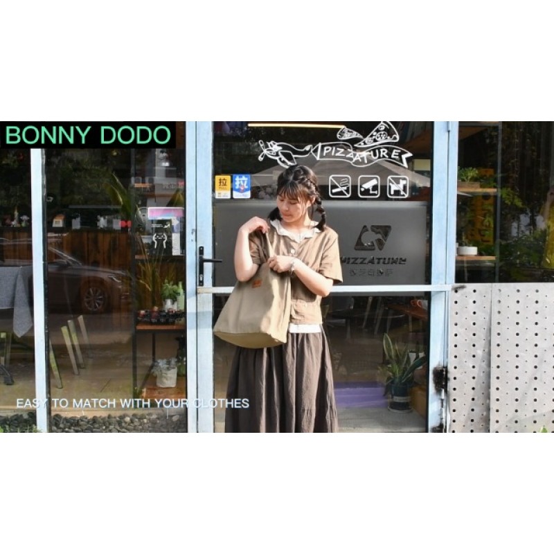 BONNY DODO 여성용 캔버스 토트 백 소녀 학교 미적 도서관 도서 캔버스 여행 토트 백