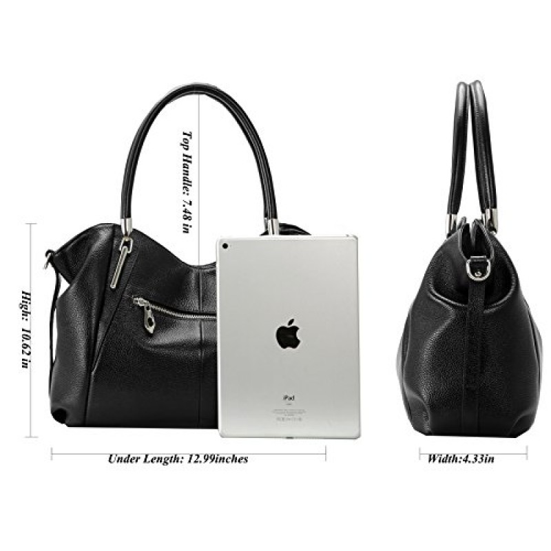 HESHE 여성용 정품 가죽 지갑과 핸드백 토트 탑 핸들 숄더 호보 백 Satchel Ladies Crossbody Bags