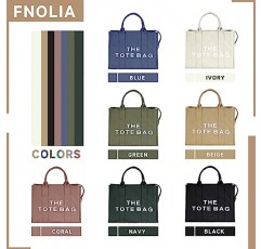 FNOLIA 업그레이드 여성용 토트 백 크로스바디 캔버스 토트 백, 여성용 여행 선물용 지퍼 포켓 백 포함