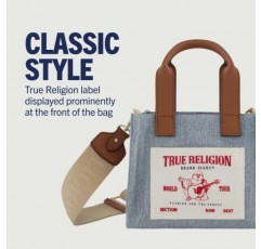 True Religion 토트백, 조절 가능한 스트랩이 있는 여성용 미니 여행용 숄더백