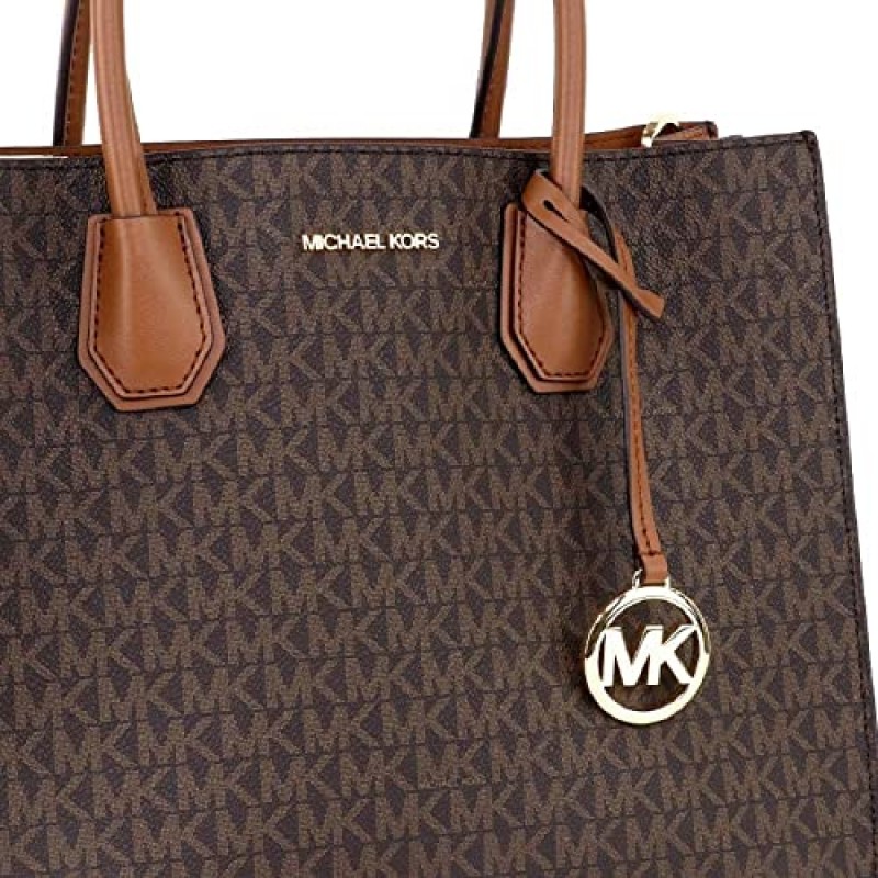 Michael Kors Mercer 라지 브라운 컨버터블 토트백