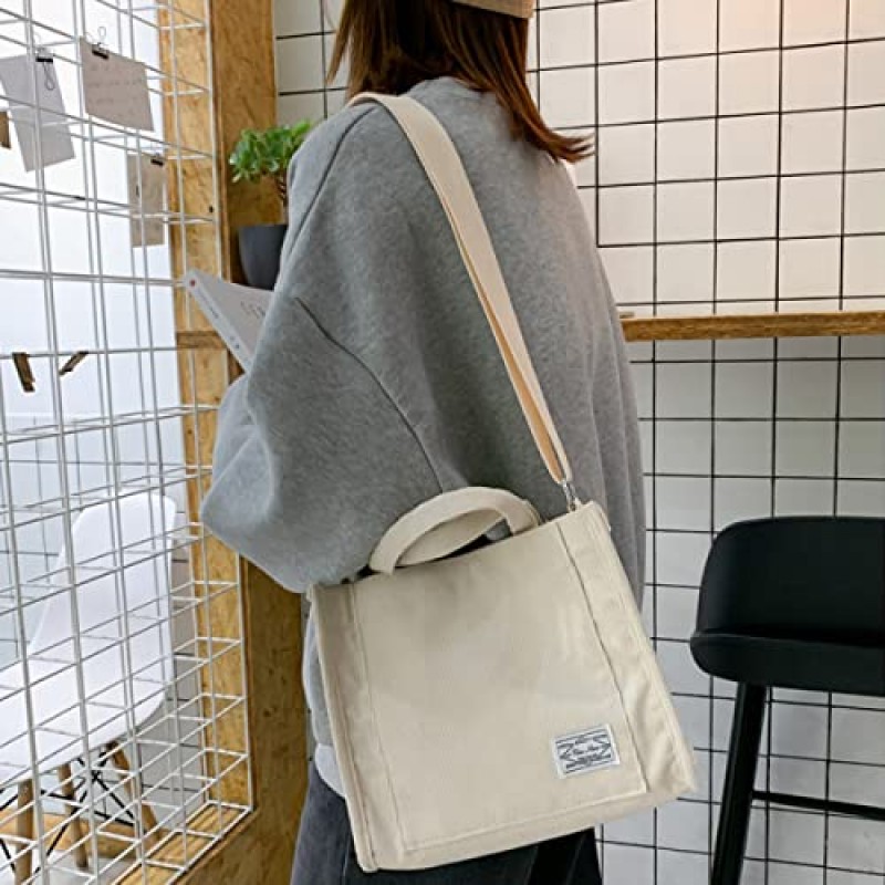 패션 Crossbody 가방 토트 백 여성 작은 가방 핸드백 여성을위한 세련된 토트 핸드백 코듀로이 호보 가방 핸드백 가방